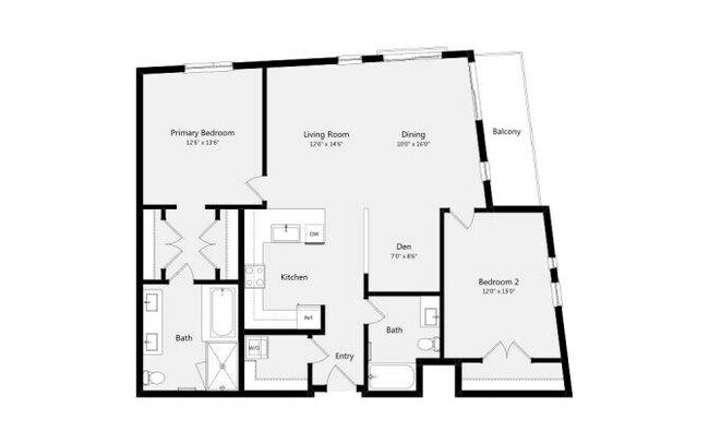 2B-DEN (D) 1402 1402 floor plan